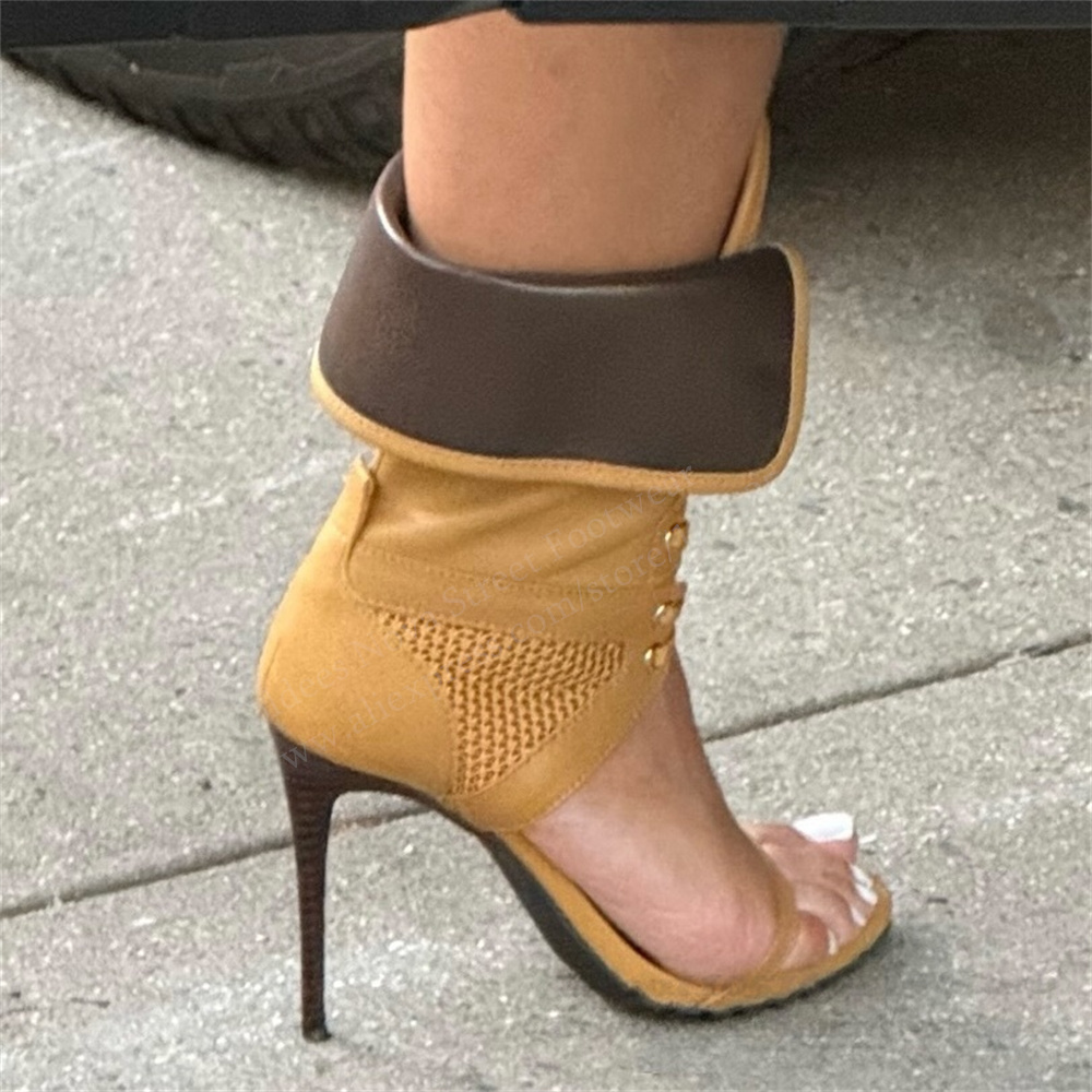 Casual Sandal Leather - Sandalias de tacón de aguja con