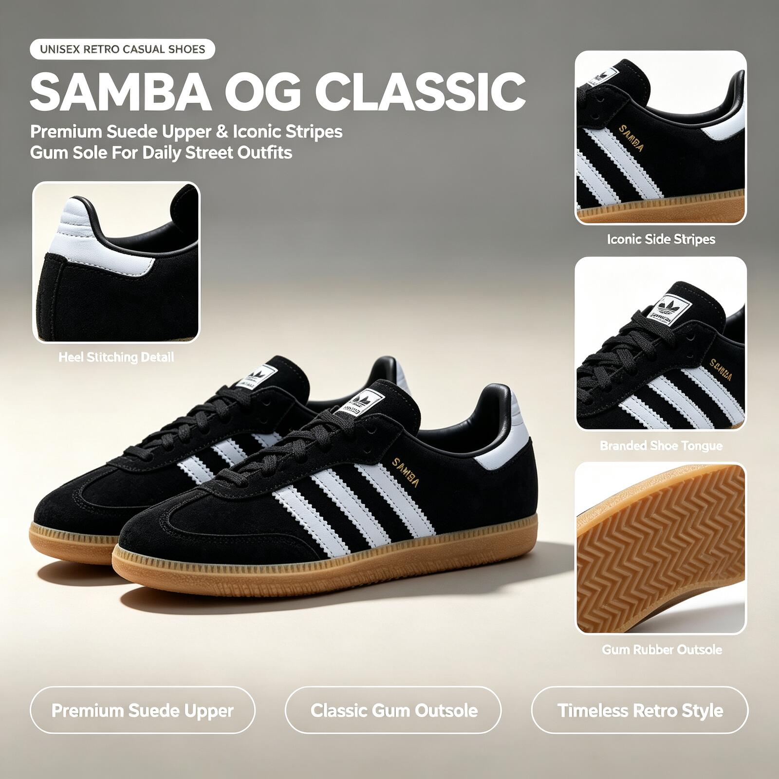 Adidas Shoes Samba - Zapatillas Retro Unisex Adidas Originales SAMBA