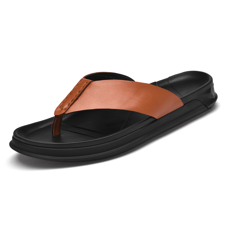 Sandalias de cuero genuino par - Flip Flop Leather Men reseña y precio