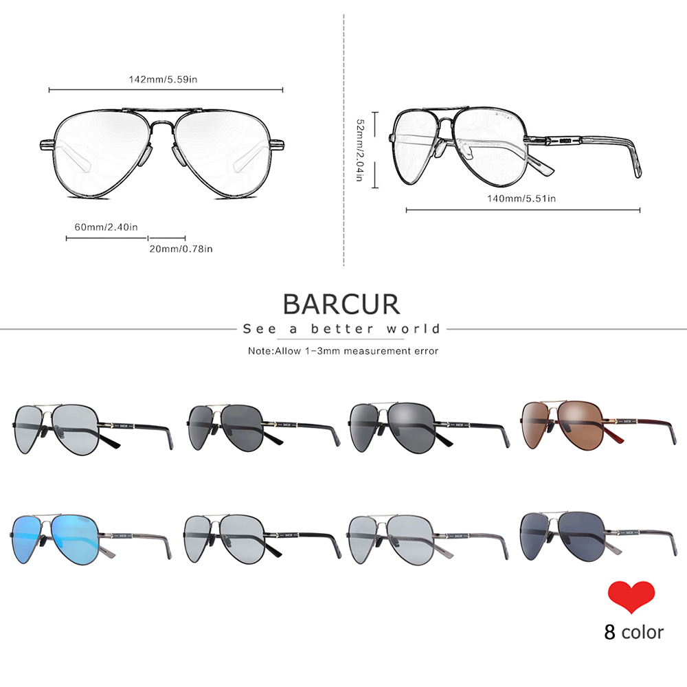 BARCUR-Gafas De Sol polarizada - Sunglasses Aviator Polarized reseña y precio